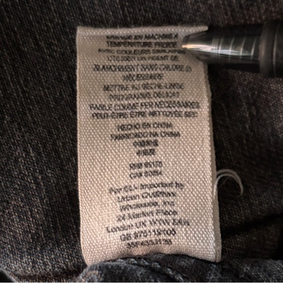 Free People Denim Jacket with Black and Gray Accents & Removable Hood.  L - Picture 13 of 16